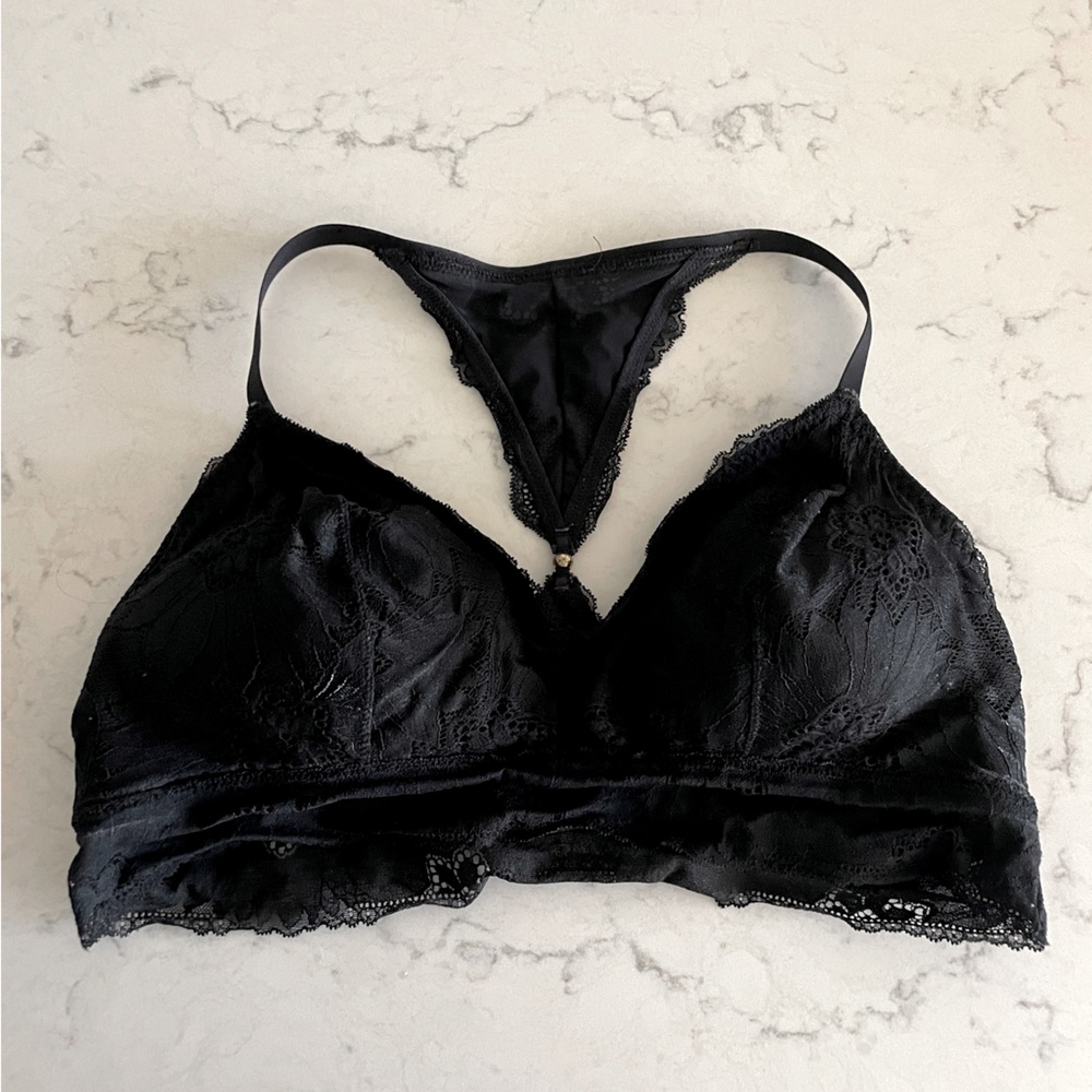 Black Aerie Lace Padded Racerback Bralette